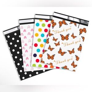 Poly Mailers - qty 20 - 10” x 13” - “Thank You” qty 5 of each. - Butterfly, Dots